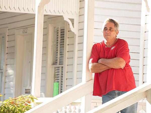 Man on porch